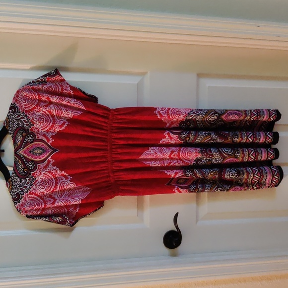 New Directions Women's Short Sleeve Pink Black Dress Small - Picture 2 of 3